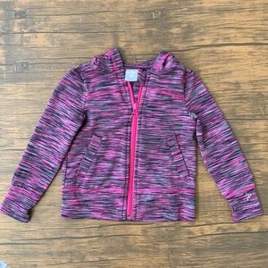 GYMBOREE GYMGO Pink Black Gray Space Dye Hooded Jacket Size XXS 2T
